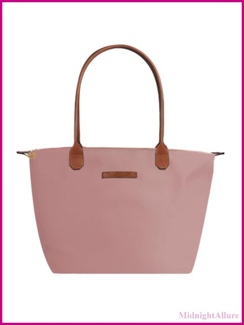 Waterproof Nylon Tote Bag Lightweight Zippered Shoulder Handbag